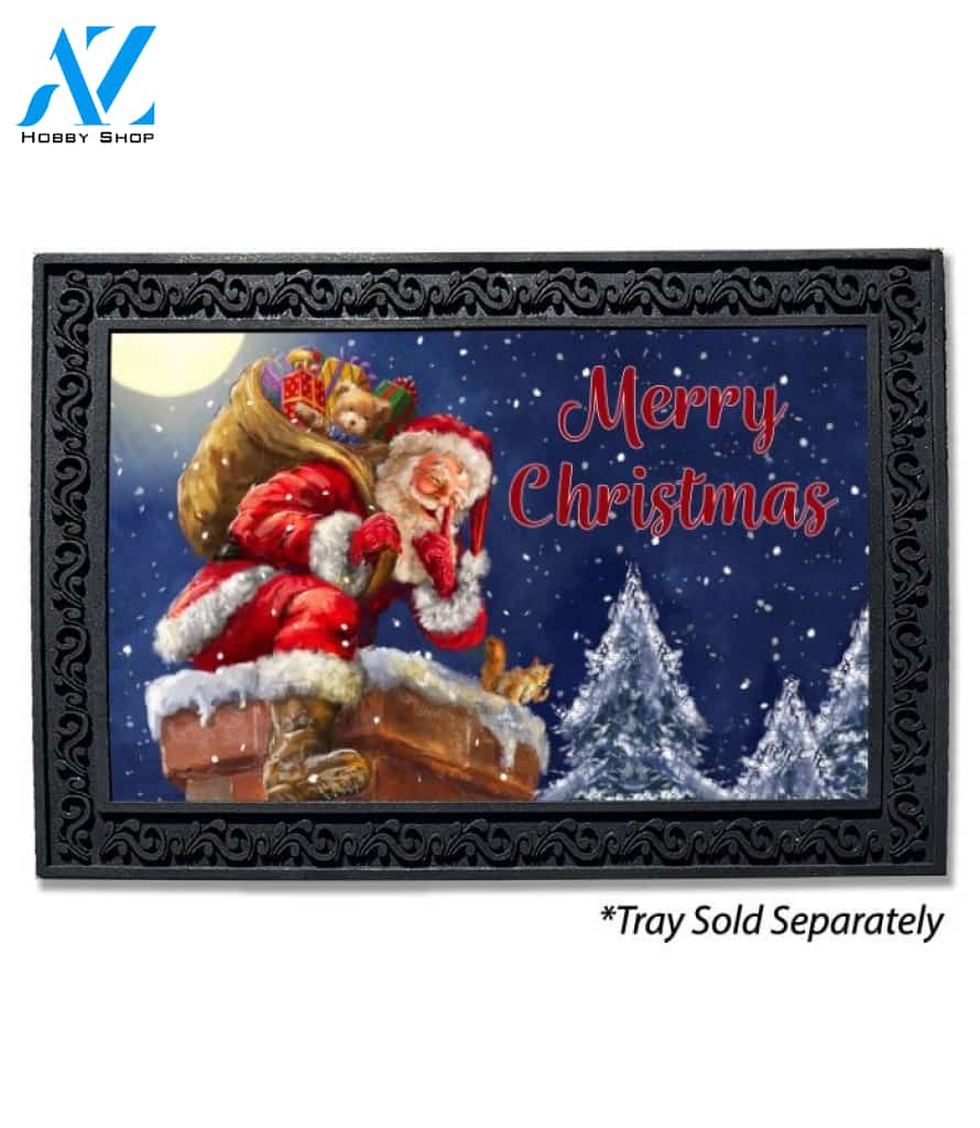 Santa at the Chimney Doormat - 18" x 30"