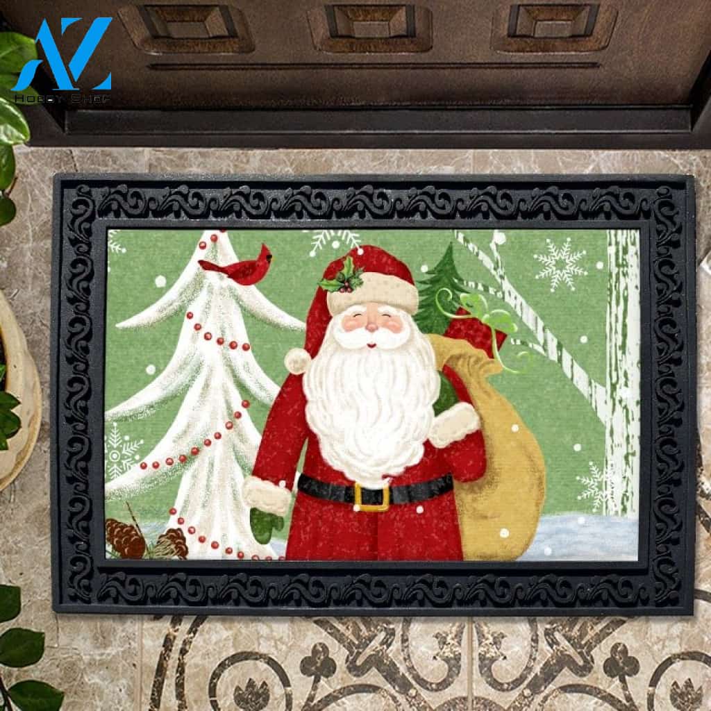 Santa & Cardinal Doormat - 18" x 30"