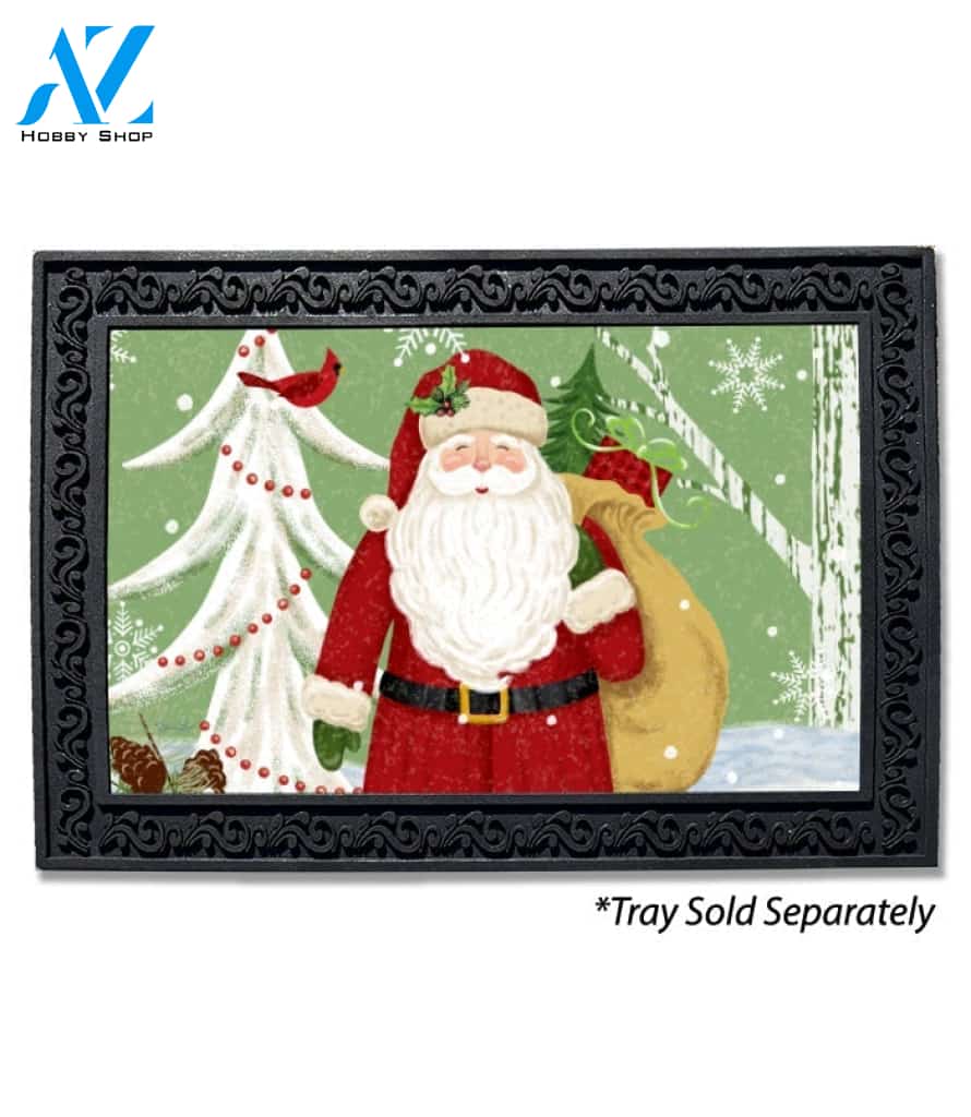 Santa & Cardinal Doormat - 18" x 30"
