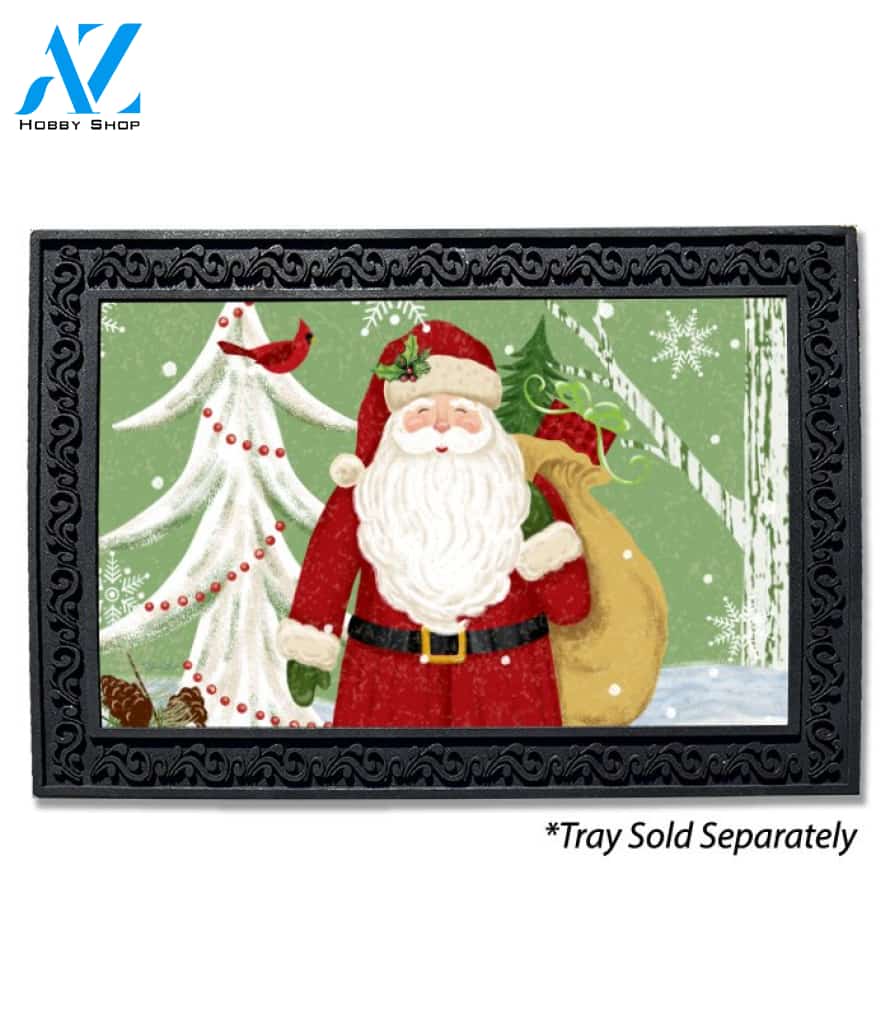 Santa & Cardinal Doormat - 18" x 30"