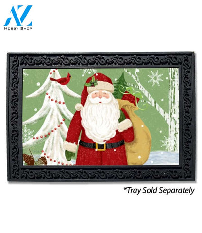 Santa & Cardinal Doormat - 18" x 30"