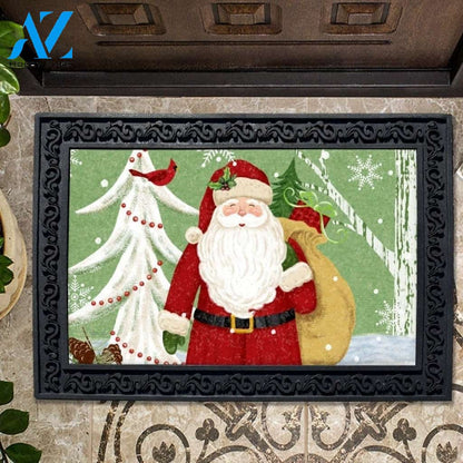 Santa & Cardinal Doormat - 18" x 30"