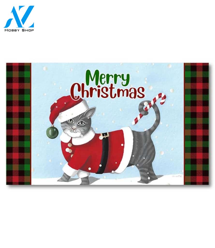 Santa Cat Doormat - 18" x 30"