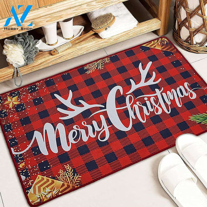 Santa Claus and Reindeer Printed Holiday Doormat Indoor And Outdoor Mat Entrance Rug Sweet Home Decor Housewarming Gift Gift Friend Family Christmas Holiday
