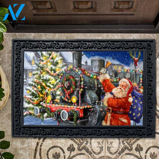 Santa Claus and Train Doormat - 18" x 30"