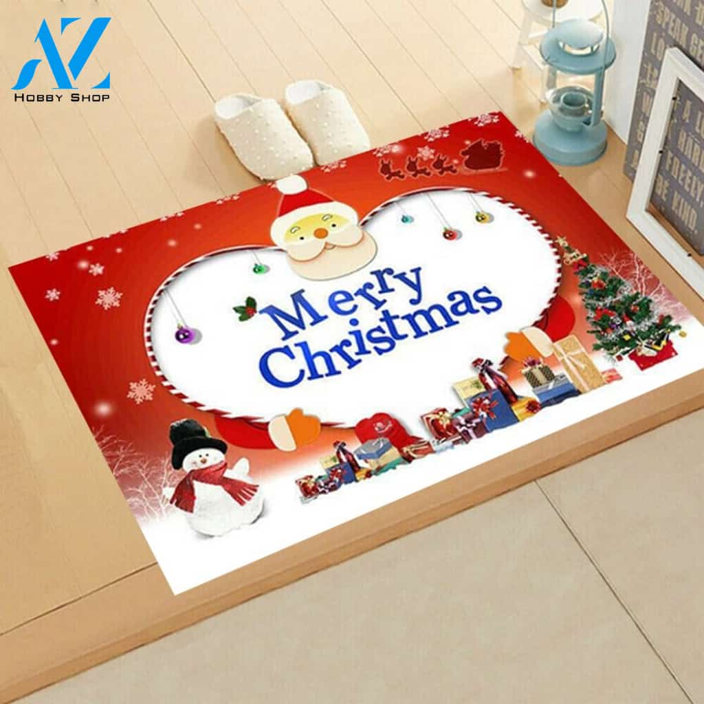 Santa Claus Presents Christmas Doormat Welcome Mat Housewarming Home Decor Funny Doormat Gift For Christmas Day