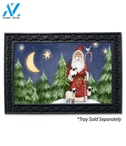Santa Claus with Lambs Doormat - 18" x 30"