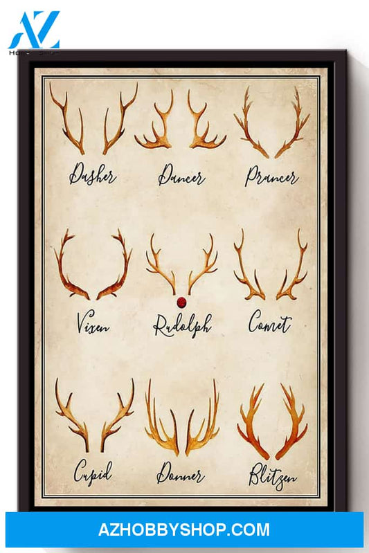 Santa Clause's Reindeer Rudolph The Red Nosed Fairy Tales Story For Child Kids In Christmas Canvas And Poster, Wall Decor Visual Art