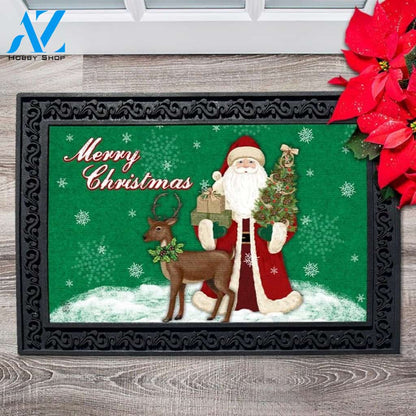 Santa Gifts and Reindeer Doormat - 18" x 30"