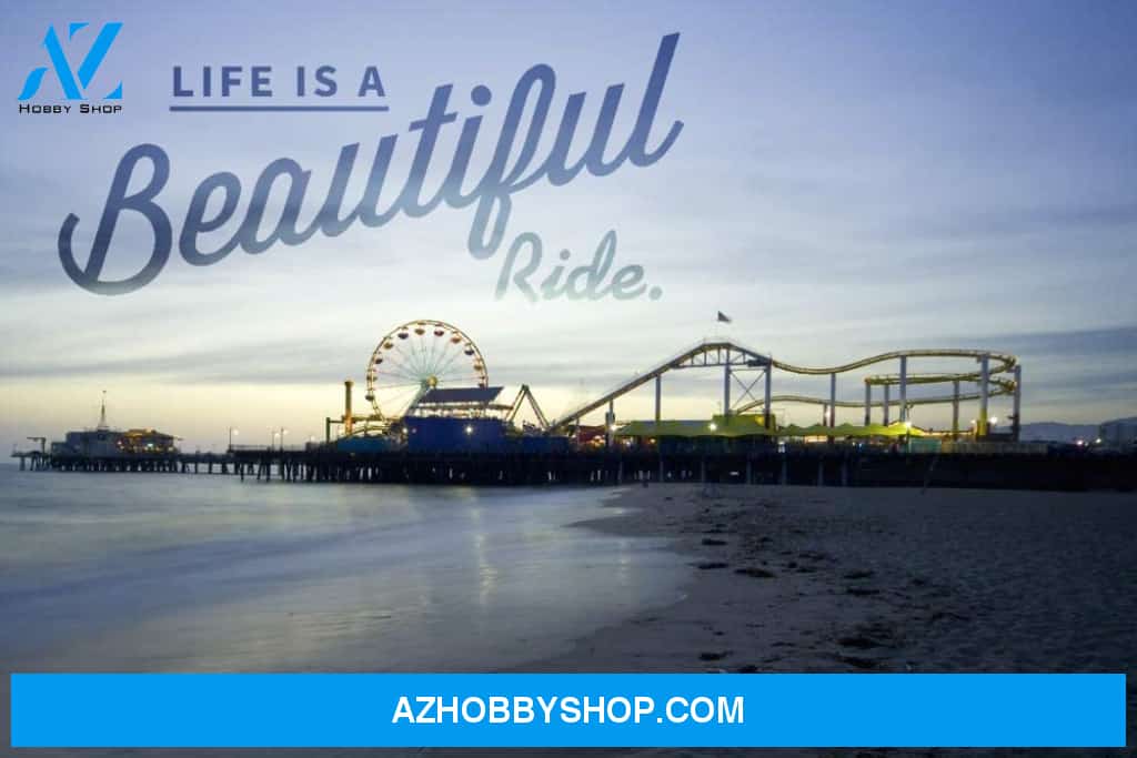 Santa Monica California Pier And Sunset Beautiful Ride Typography Photography