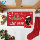 Santa Paws Please Stop Here Dachshund Printed Doormat Home Decor