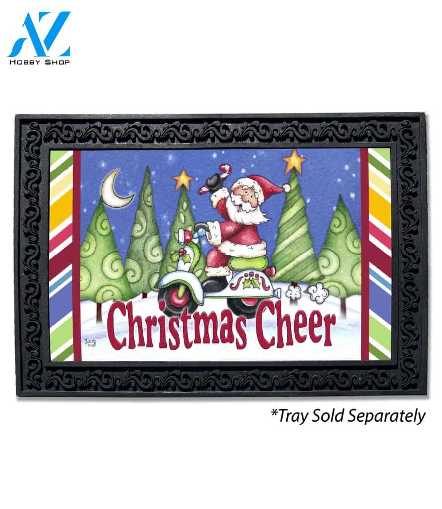 Santa Scooter Christmas Cheer Doormat - 18" x 30"