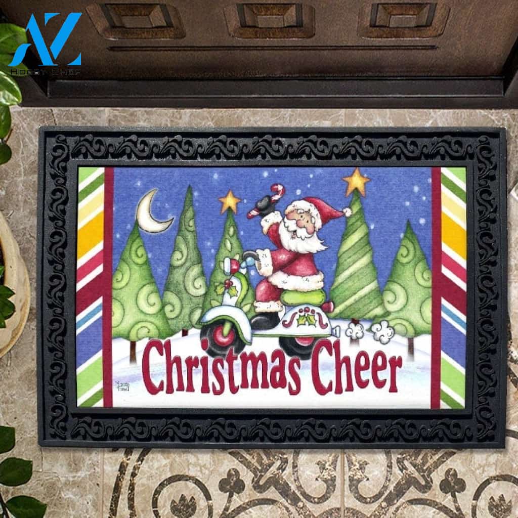Santa Scooter Christmas Cheer Doormat - 18