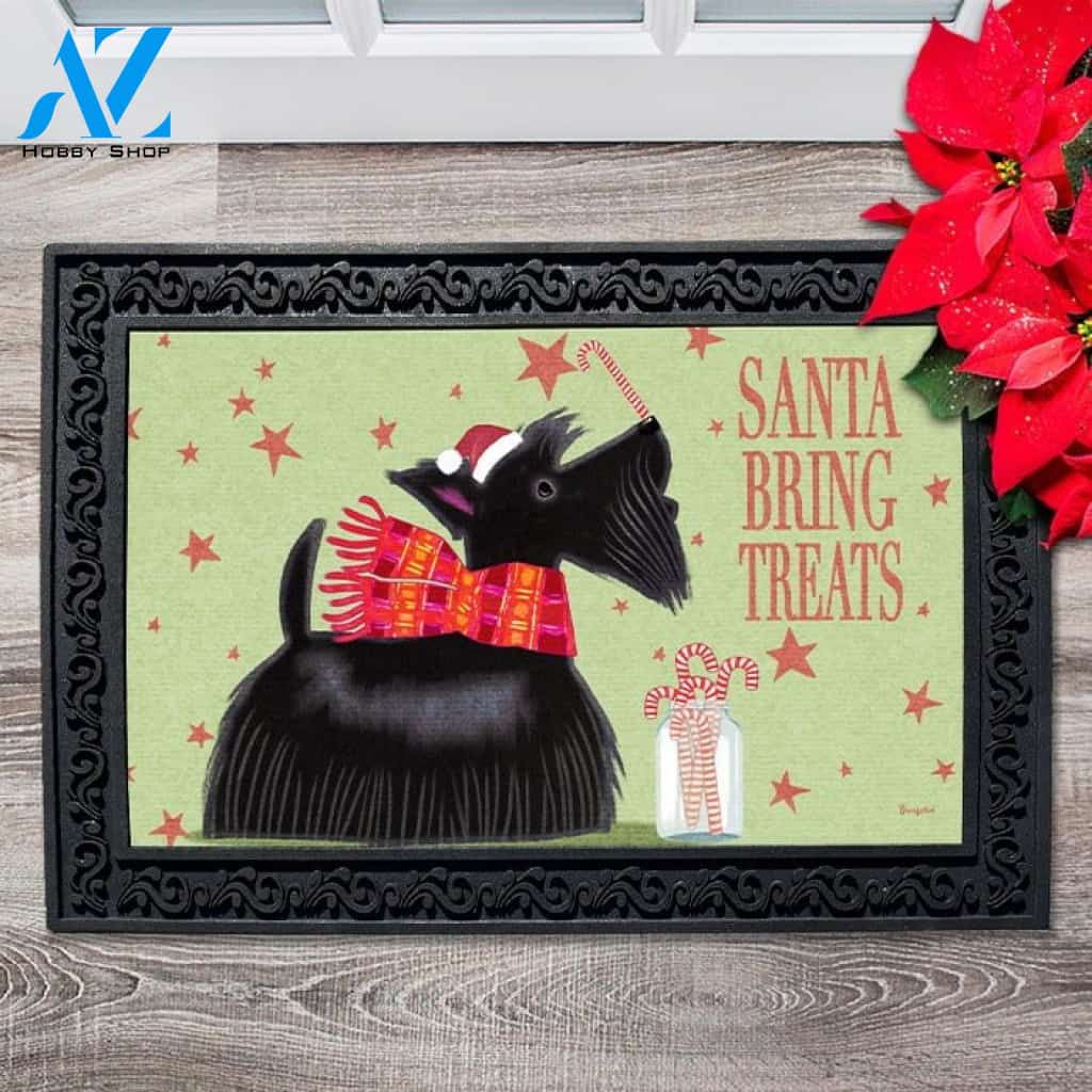 Santa Treats Scottie Doormat - 18" x 30"