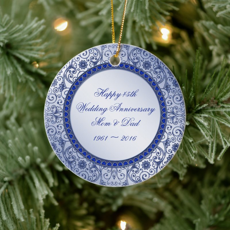 Sapphire 45Th Wedding Anniversary Round Ornament