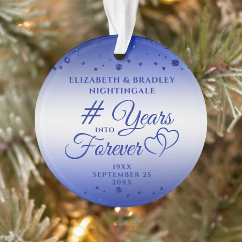 Sapphire Anniversary Years Into Forever Photo Ornament
