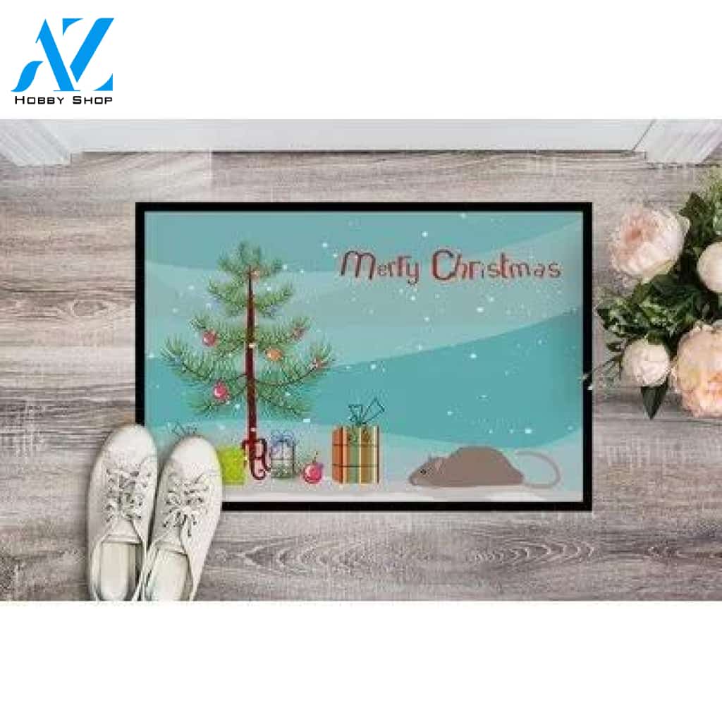Satin Rat Christmas Doormat Welcome Mat House Warming Gift Home Decor Funny Doormat Gift Idea