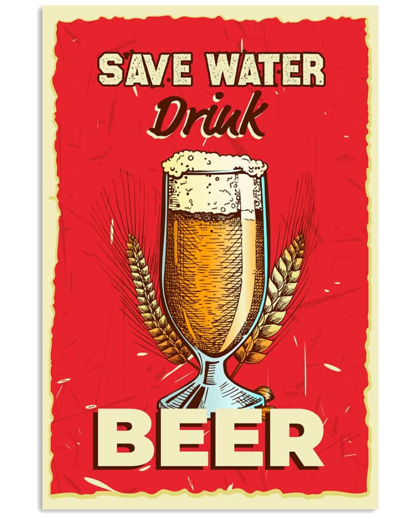 Save Water Drink Beer - National Beers Day Poster/canvas 2 18X12 Inches Poster-Canvass
