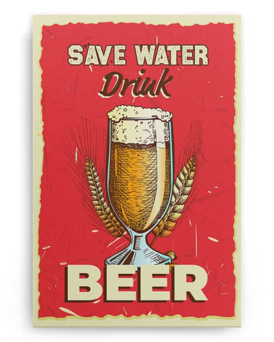 Save Water Drink Beer - National Beer's Day - Poster/Canvas - Gift For Him, Gift For Husband