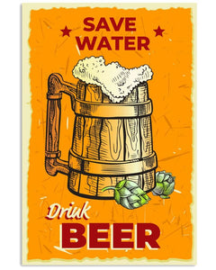 Save Water Drink Beer - National Beers Day Poster/canvas 4 18X12 Inches Poster-Canvass