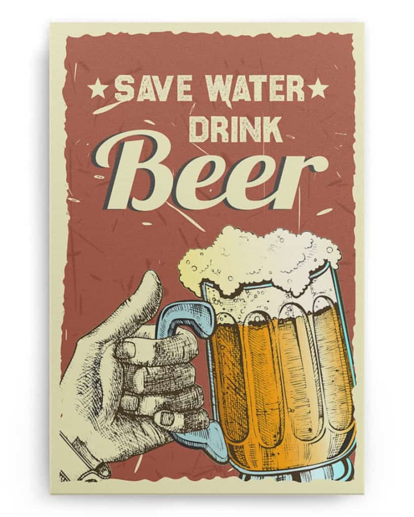 Save Water Drink Beer - National Beer's Day - Poster/Canvas - Gift For Him, Gift For Husband