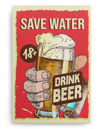 Save Water Drink Beer - National Beer's Day - Poster/Canvas - Gift For Him, Gift For Husband