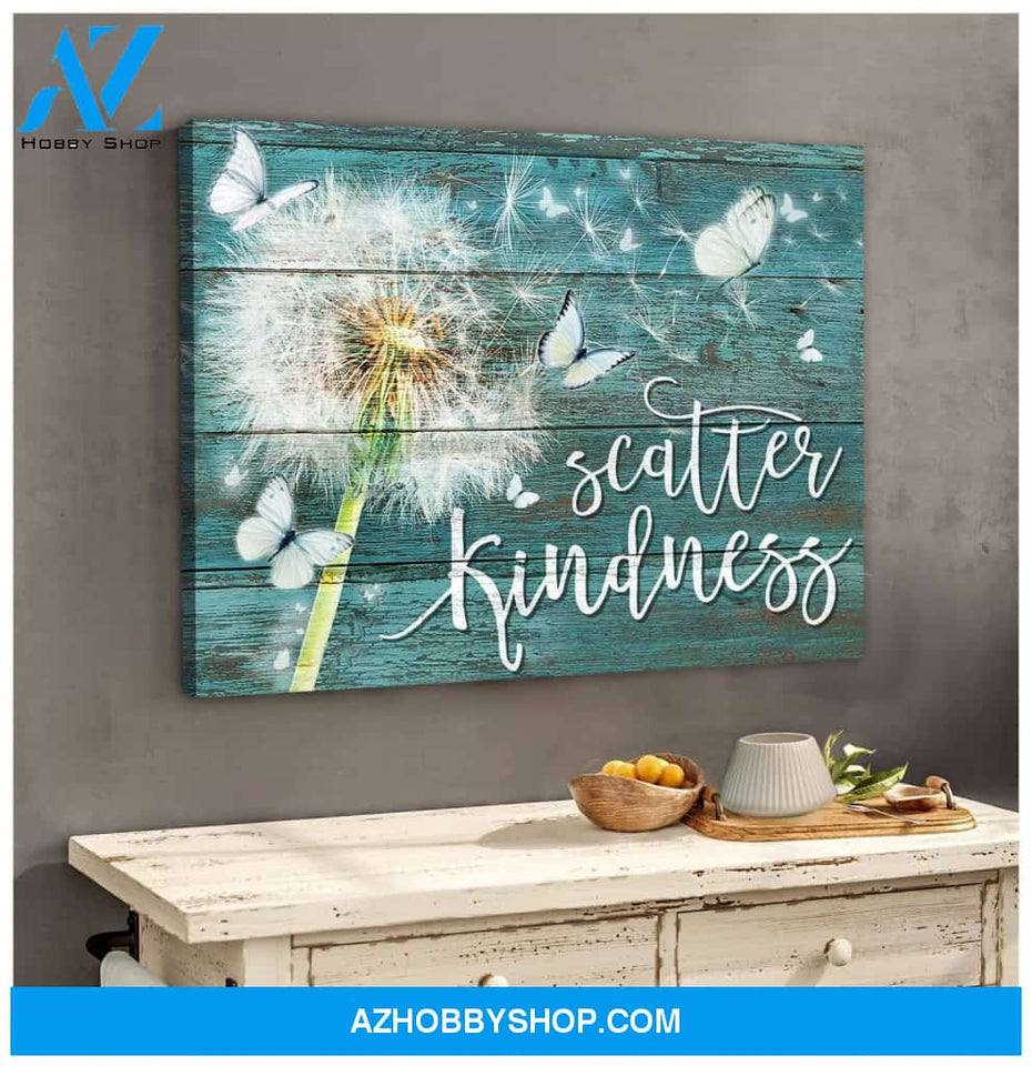 Zalooo Scatter Kindness Dandelion Butterfly Wall Art Canvas
