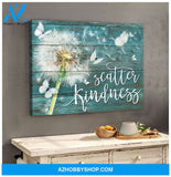 Zalooo Scatter Kindness Dandelion Butterfly Wall Art Canvas