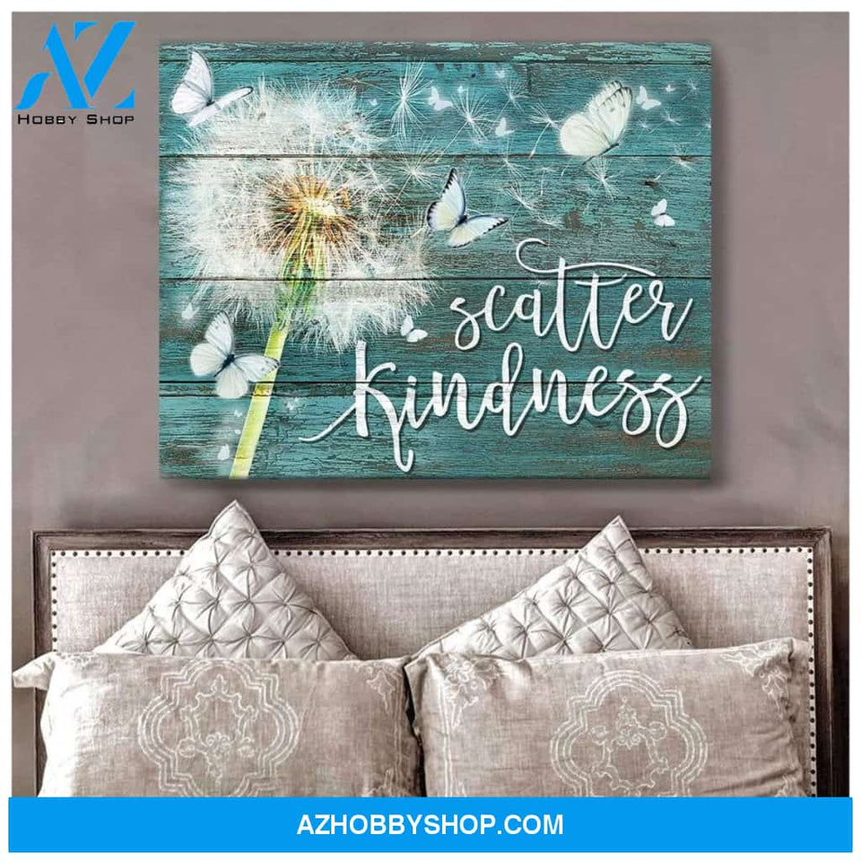 Zalooo Scatter Kindness Dandelion Butterfly Wall Art Canvas