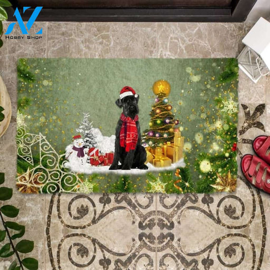 Schnauzer 02 Merry Christmas Doormat