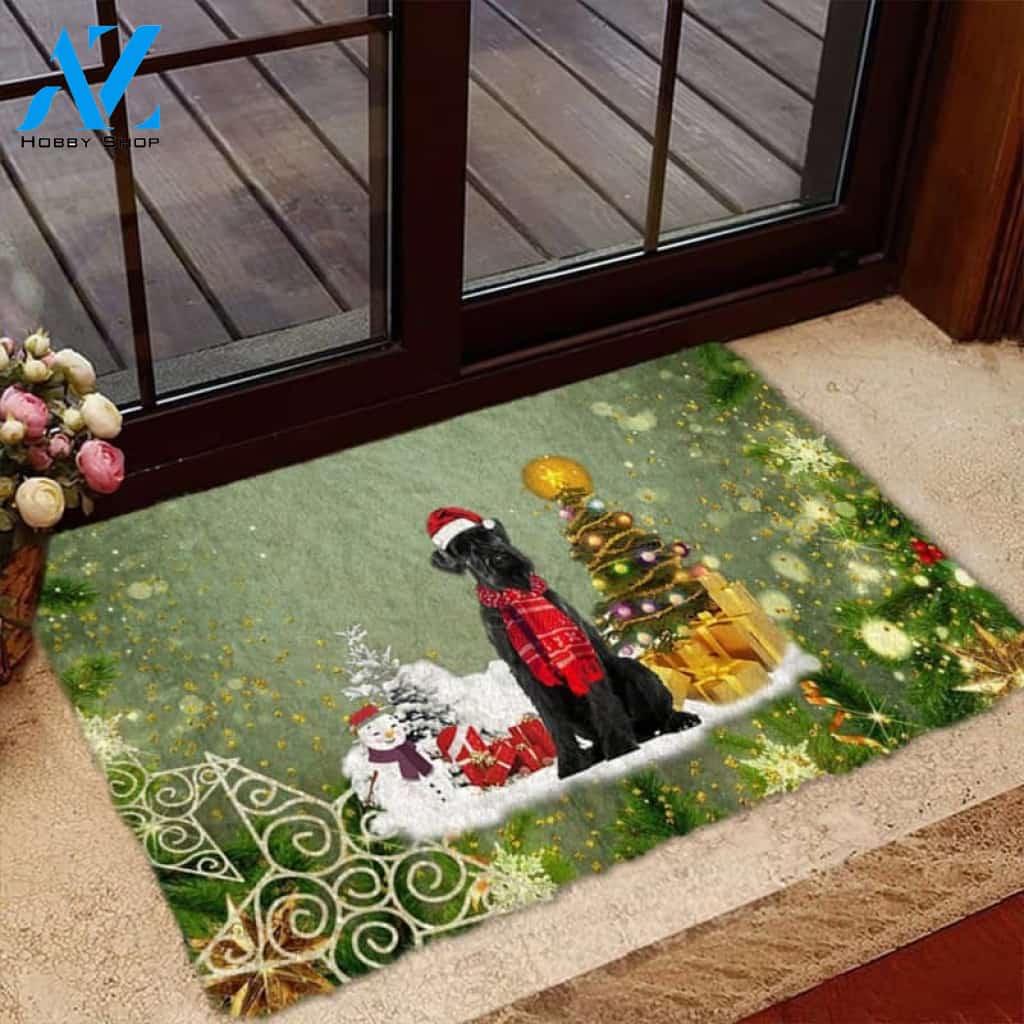 Schnauzer 02 Merry Christmas Doormat