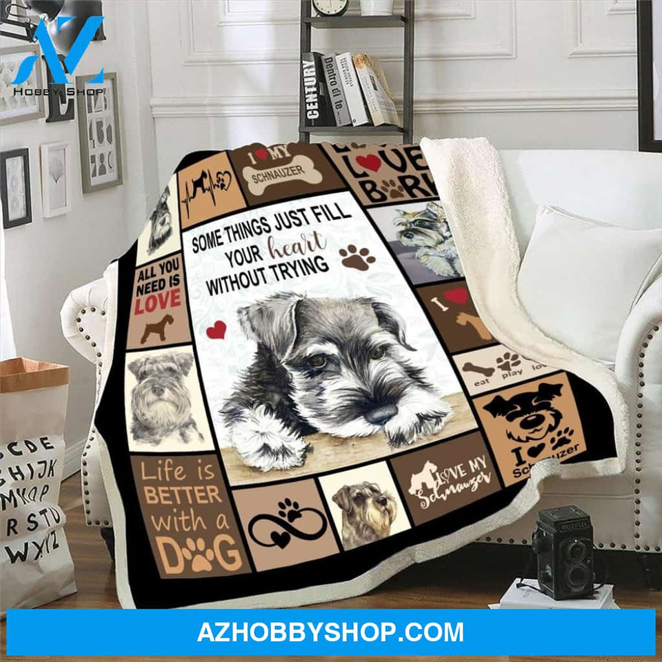 Schnauzer Blanket, Some Things Just Fill Your Heart Without Trying, Dog Lover