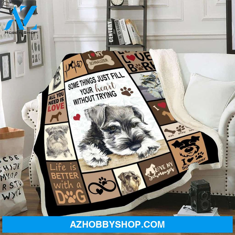 Schnauzer Blanket, Some Things Just Fill Your Heart Without Trying, Dog Lover