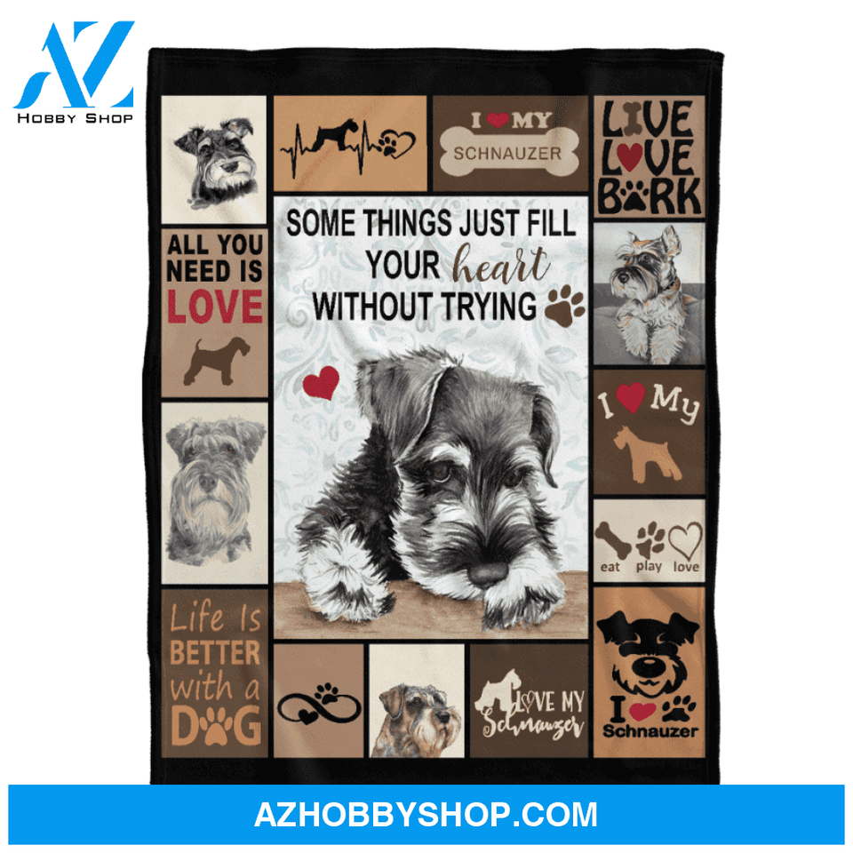 Schnauzer Blanket, Some Things Just Fill Your Heart Without Trying, Dog Lover