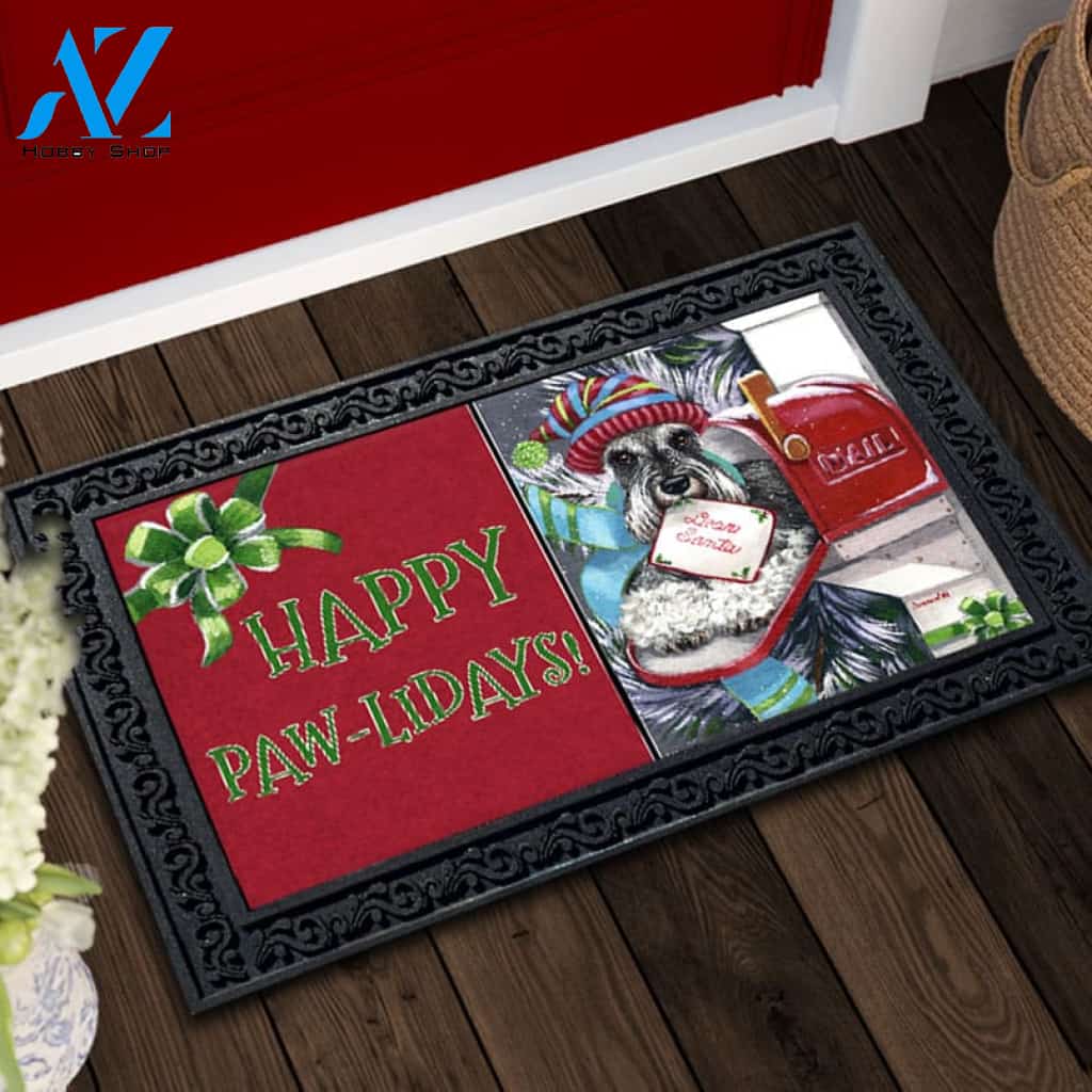 Schnauzer Dear Santa Doormat - 18" x 30"
