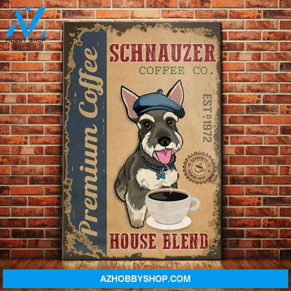 Schnauzer Dog Coffee Company Canvas Wall Art, Wall Decor Visual Art