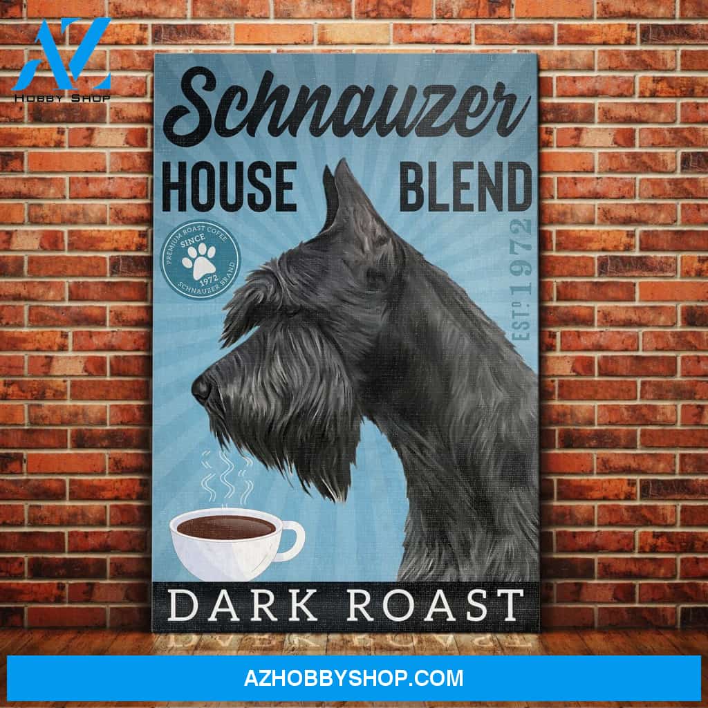 Schnauzer Dog Coffee Company Canvas Wall Art, Wall Decor Visual Art