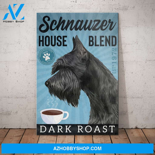 Schnauzer Dog Coffee Company Canvas Wall Art, Wall Decor Visual Art