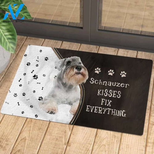 Schnauzer Kisses Fix Everything Doormat