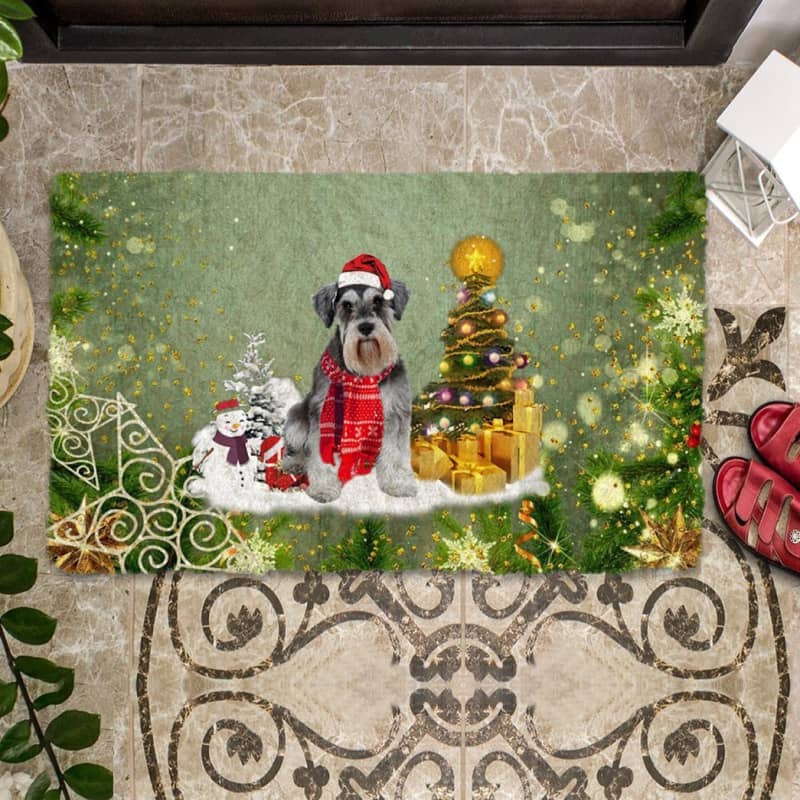 Schnauzer Merry Christmas Doormat