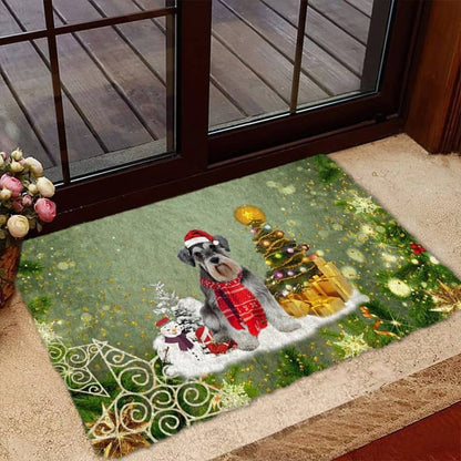 Schnauzer Merry Christmas Doormat