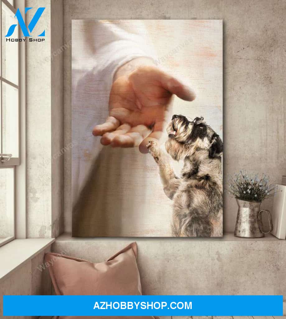 Schnauzer - Take my hand Schnauzer Portrait Canvas Prints - Wall Art
