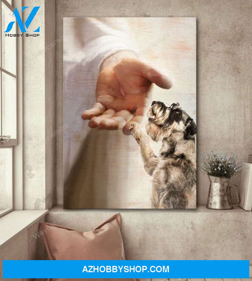 Schnauzer - Take my hand Schnauzer Portrait Canvas Prints - Wall Art