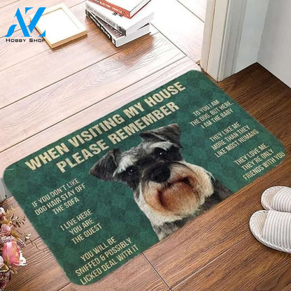 Schnauzer When Visiting My House Doormat Gift For Schnauzer Dog lovers Gift For Friend Welcome Mat House Warming Gift Home Decor Funny Doormat Gift Idea