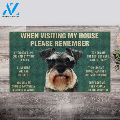 Schnauzer When Visiting My House Doormat Gift For Schnauzer Dog lovers Gift For Friend Welcome Mat House Warming Gift Home Decor Funny Doormat Gift Idea