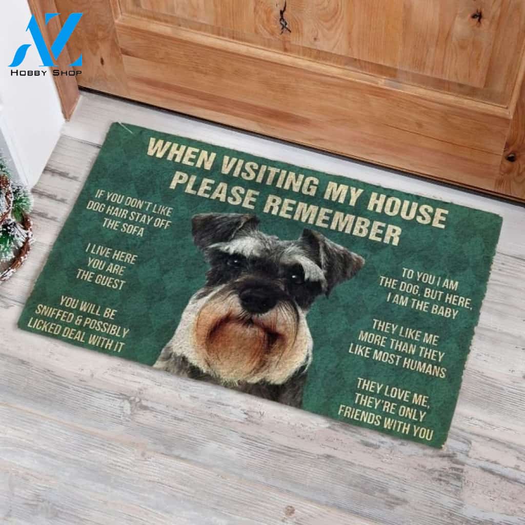 Schnauzer When Visiting My House Doormat Gift For Schnauzer Dog lovers Gift For Friend Welcome Mat House Warming Gift Home Decor Funny Doormat Gift Idea