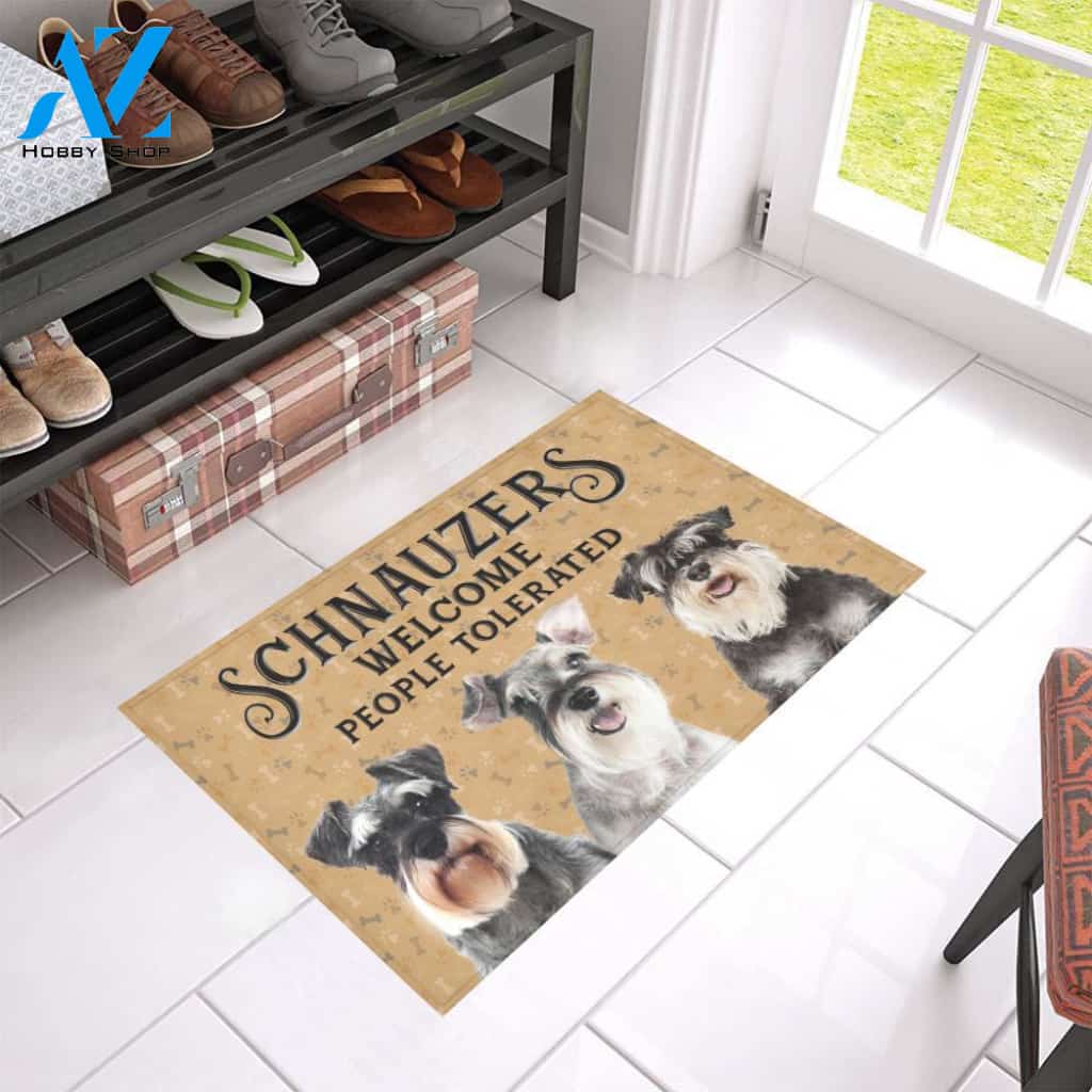 Schnauzers Welcome People Tolerated Doormat | Welcome Mat | House Warming Gift