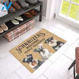 Schnauzers Welcome People Tolerated Funny Indoor And Outdoor Doormat Warm House Gift Welcome Mat Birthday Gift For Dog Lovers