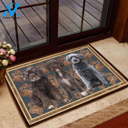 Schnoodle Flower Paw - Dog Doormat Welcome Mat House Warming Gift Home Decor Gift for Dog Lovers Funny Doormat Gift Idea