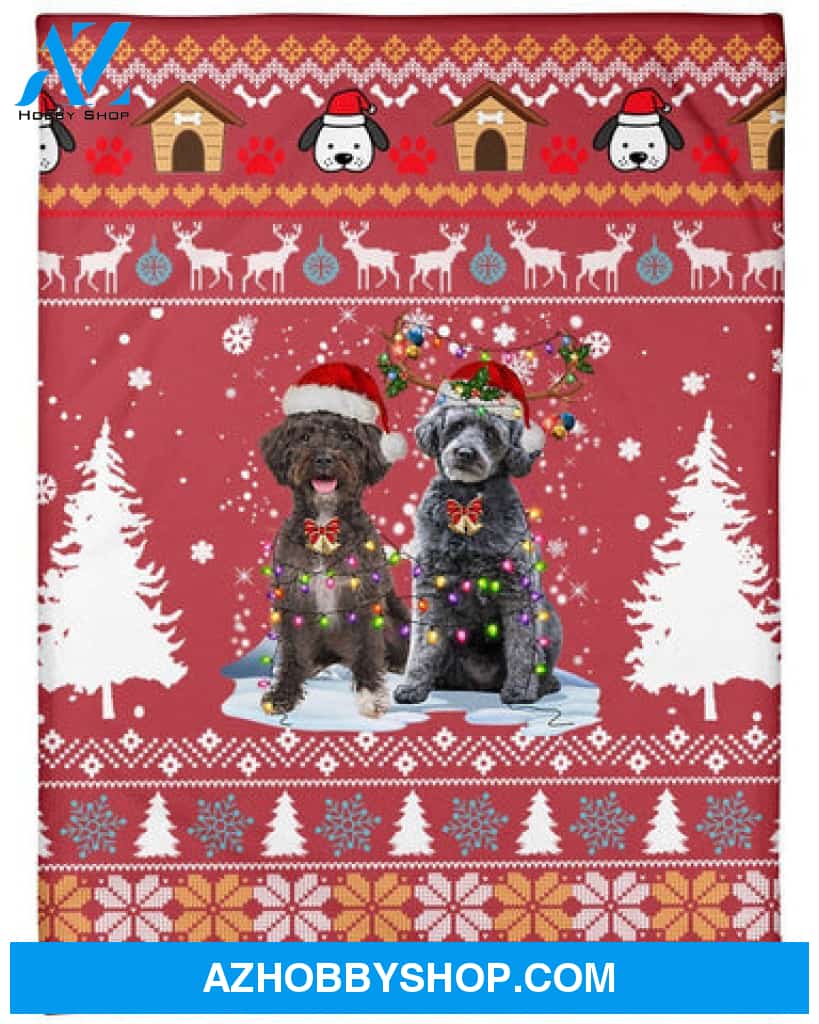 Schnoodle Snow Christmas Red Blanket Gift For Dog Lovers 
